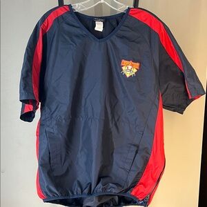 Men's Navy and Red V-Neck Sports Jersey